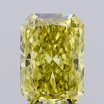 Hot Spelling 1.91 CT Radiant Shape Fancy Vivid Yellow Color VS1 Clarity Lab Grown Diamond For One Touch