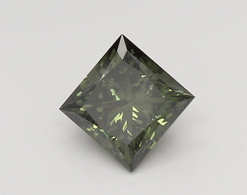 Premium 1.43 CT Princess Shape Fancy Vivid Green Color VVS2 Clarity Lab Grown Diamond For Warm Dusk