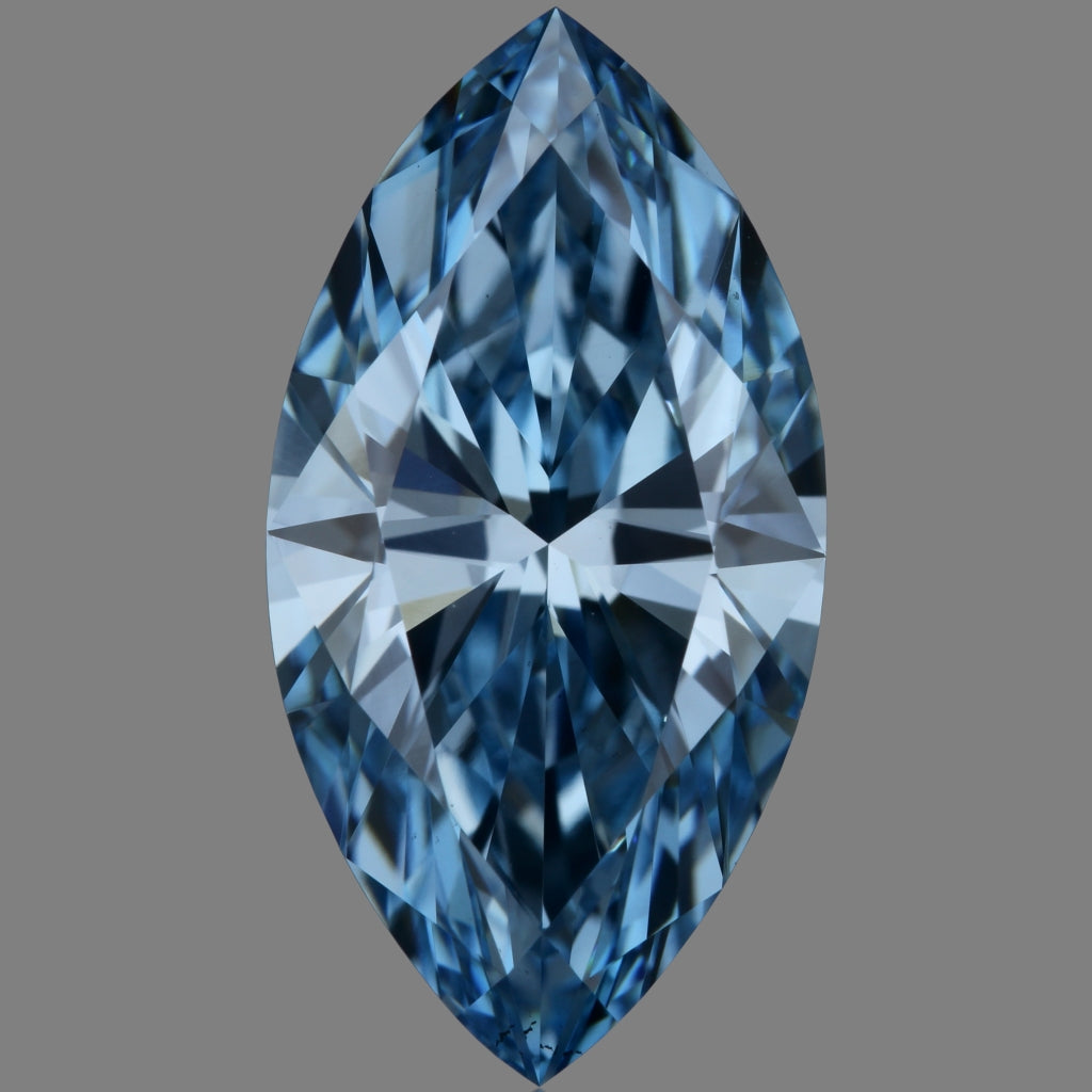 Dazzling Marquise Shape 2.13 CT Fancy Vivid Blue Color VS1 Clarity Moissanite Diamond For Engagement Ring
