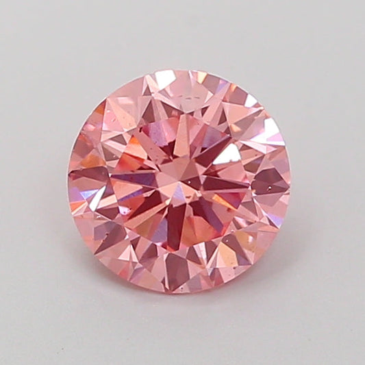 Fine choice 1.05 CT Round Shape Fancy Vivid Pink Color VS2 Clarity Lab Grown Diamond For Soft Wind