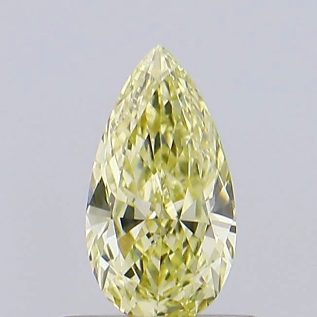 Gift 0.54 CT Pear Shape Fancy Intense Yellow Color VVS1 Clarity Moissanite Diamond For Found Time