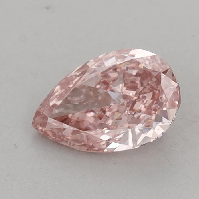Great 0.75 CT Pear Shape Fancy Intense Pink Color VS2 Clarity Moissanite Diamond For Late Bloom