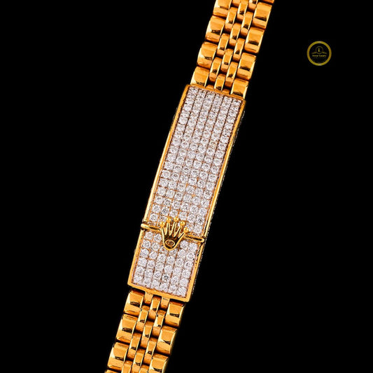 Round Cut Lab Grown Diamond Pave Brick Link Bracelet - view 4