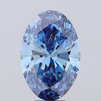 Elegant 5.99 CT Oval Shape Fancy Vivid Blue Color VS1 Clarity Lab grown Diamond For Cocktail Ring