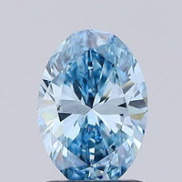 Classic Of 0.79 CT Oval Shape Fancy Vivid Blue Color VS1 Clarity Lab Grown Diamond For Engagement Ceremony