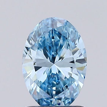 Classic Of 0.79 CT Oval Shape Fancy Vivid Blue Color VS1 Clarity Lab Grown Diamond For Engagement Ceremony
