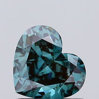 Premium 1.00 CT Fancy Vivid Bluish Green Color Heart Shape VS1 Clarity Moissanite Diamond For Custom Ring