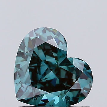 Premium 1.00 CT Fancy Vivid Bluish Green Color Heart Shape VS1 Clarity Moissanite Diamond For Custom Ring