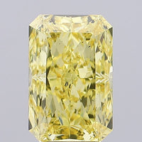 premium Of 4.70 CT Emerald Shape Fancy Vivid Yellow Color VS2 Clarity Lab Grown Diamond For Endless Calm