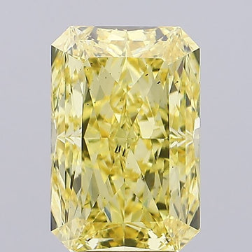 premium Of 4.70 CT Emerald Shape Fancy Vivid Yellow Color VS2 Clarity Lab Grown Diamond For Endless Calm