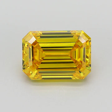 Latest Of 3.96 CT Emerald Shape Fancy Vivid Yellow Color VS2 Clarity Moissanite Diamond For Still Love