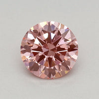 Surprise 0.39 CT Round Shape Fancy Vivid Pink Color VVS1 Clarity Lab Grown Diamond For Calm Steps