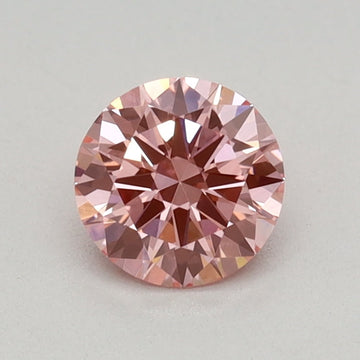 Surprise 0.39 CT Round Shape Fancy Vivid Pink Color VVS1 Clarity Lab Grown Diamond For Calm Steps