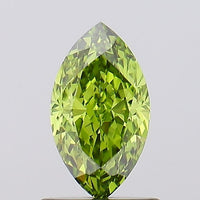 Premium Of 0.93 CT Marquise Shape Fancy Vivid Green Color VS1 Clarity Lab Grown Diamond For Warm Echo