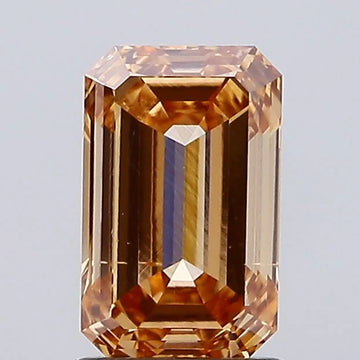 Stunning Of 1.69 CT Emerald Shape Fancy Light Brown Color VS2 Clarity Moissanite Diamond For Shared Quiet