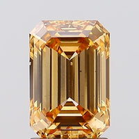Beautiful Of 2.05 CT Emerald Shape Fancy Intense Orange Color VS2 Clarity Lab Grown Diamond For Quiet Spark