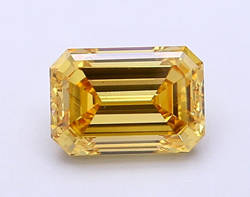 Trendy Of 1.51 CT Emerald Shape Fancy Intense Yellow Color VS2 Clarity Moissanite Diamond For Slow Fire