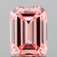 Dazzling Of 1.52 CT Emerald Shape Fancy Intense Pink Color VS2 Clarity Moissanite Diamond For Found Time