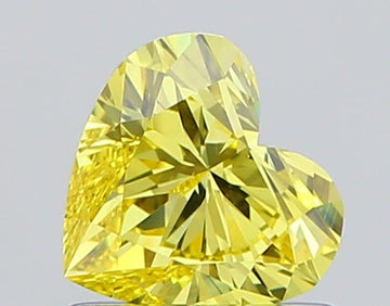 Beauty Of Of 0.73 CT Heart Shape Fancy Vivid Yellow Color VS1 Clarity Lab Grown Diamond For Surprise Ring