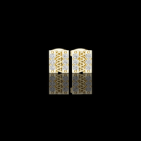0.60 TCW Sculpted Openwork Core Channel Style Grid Setting Moissanite Diamond Earrings