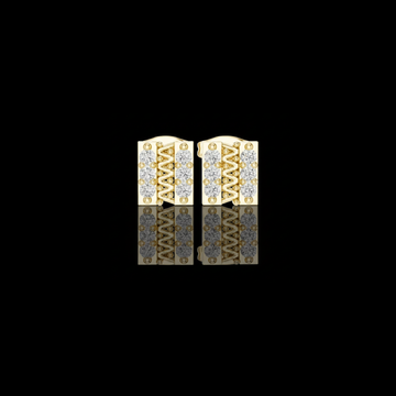 0.60 TCW Sculpted Openwork Core Channel Style Grid Setting Moissanite Diamond Earrings