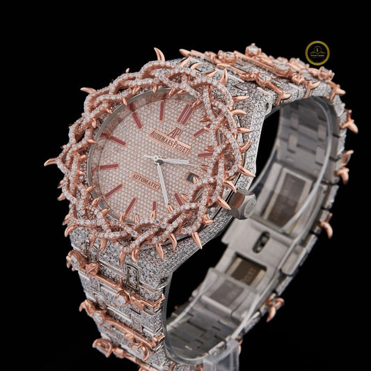 Bold Rose Gold Watch IVEVAR Iced Out VVS Lab Grown Diamond Men’s Designer Piece