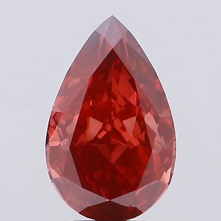 Great 4.88 CT Pear Shape Fancy Vivid Red Color VS1 Clarity Moissanite Diamond For Birthday Ring