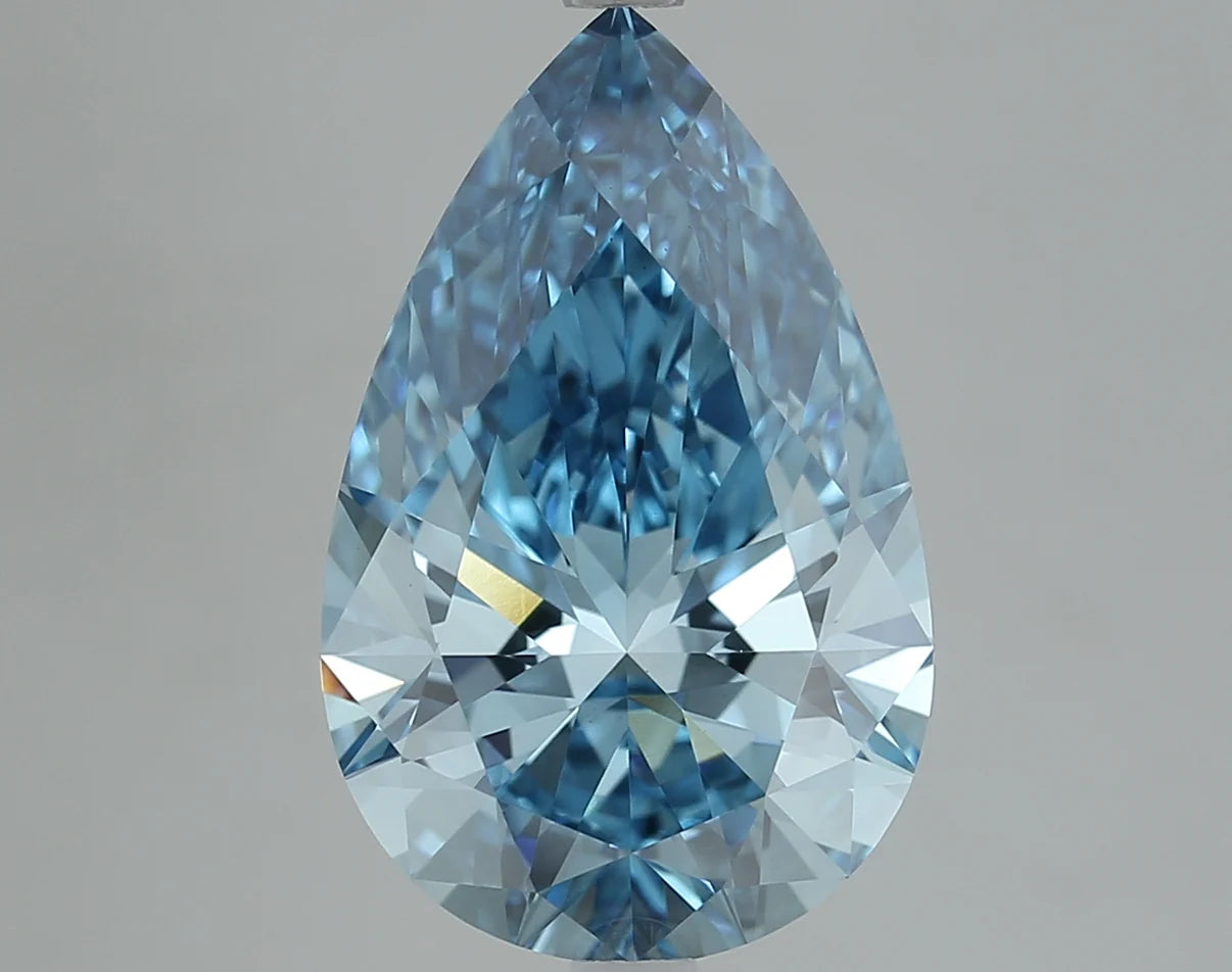 High Quality 5.33 CT Pear Shape Fancy Vivid Blue Color VS1 Clarity Moissanite Diamond For Surprise Ring