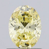 Dazzling Of 0.70 CT Oval Shape Fancy Intense Yellow Color VS1 Clarity Moissanite Diamond For Custom Ring