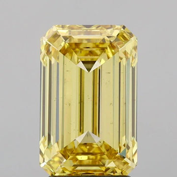 Unique Of 3.02 CT Emerald Shape Fancy Yellow Color VS2 Clarity Moissanite Diamond For Kind Hours