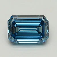 Designer Of 1.76 CT Emerald Shape Fancy Vivid Blue Color VS2 Clarity Moissanite Diamond For Sweet Light