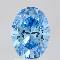 Dazzling Of 1.50 CT Oval Shape Fancy Vivid Blue Color VS2 Clarity Lab Grown Diamond For The Fold