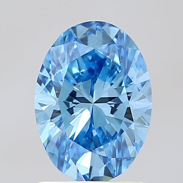 Dazzling Of 1.50 CT Oval Shape Fancy Vivid Blue Color VS2 Clarity Lab Grown Diamond For The Fold