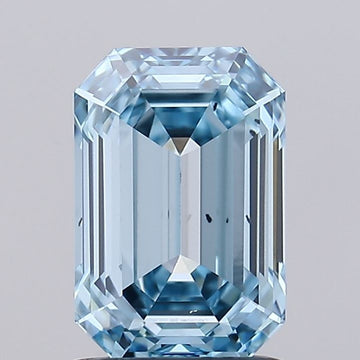 Custom Luxury Of 0.92 CT Emerald Shape Fancy Intense Blue Color VS2 Clarity Lab Grown Diamond For Shared Quiet