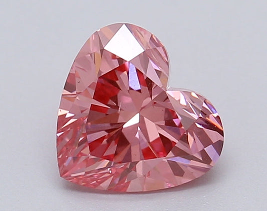 Dazzling Of 1.05 CT Heart Shape Fancy Vivid Pink Color VS2 Clarity Lab Grown Diamond For True Lines