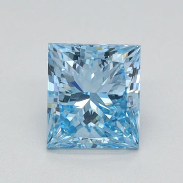 Excellent 0.70 CT Princess Shape Fancy Vivid Blue Color VS2 Clarity Lab Grown Diamond For That Day