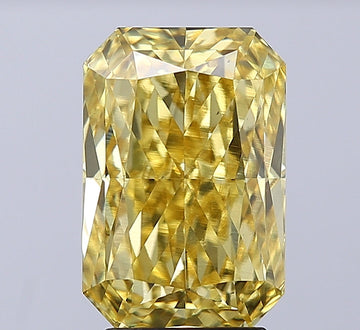 Dazzling Of 4.19 CT Emerald Shape Fancy Vivid Yellow Color VS2 Clarity Lab Grown Diamond For Silent Flame