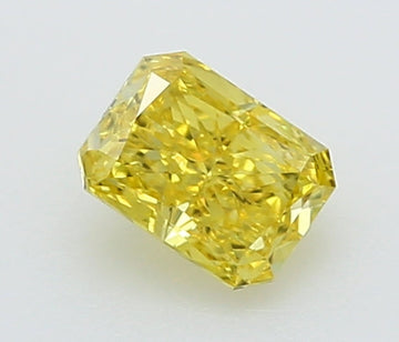 Shiny 0.30 CT Radiant Shape Fancy Vivid Yellow Color VVS1 Clarity Lab Grown Diamond For Lost Hours