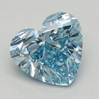 Trendy Of 0.79 CT Heart Shape Fancy Vivid Blue Color VS1 Clarity Moissanite Diamond For Still Love