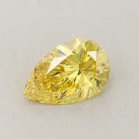 High Quality 0.52 CT Pear Shape Fancy Vivid Yellow Color VVS1 Clarity Lab Grown Diamond For Found Time