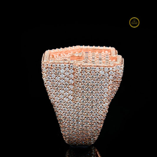 Full Rose Gold with Baguette and Round Cut Lab Grown Diamond Ring - view 3