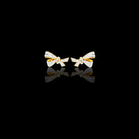 0.96 TCW Exquisite Round Moissanite Radiant Ribbon Diamond Bow Stud with Sparkling Glamour Earring