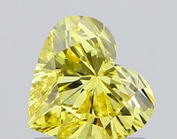 Custom Luxury Of 0.78 CT Heart Shape Fancy Intense Yellow Color VS1 Clarity Lab Grown Diamond For Party ring
