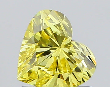 Custom Luxury Of 0.78 CT Heart Shape Fancy Intense Yellow Color VS1 Clarity Lab Grown Diamond For Party ring