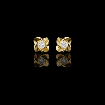 1.80 TCW Interwoven Floral Design Moissanite Diamond Stud Earrings in Round Brilliant for Occasion Wear