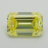 Great Of 0.94 CT Emerald Shape Fancy Vivid Yellow Color VS2 Clarity Moissanite Diamond For Faint Echo