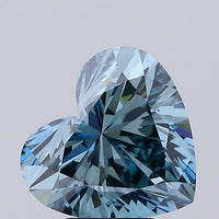 Dazzling Of 3.71 CT Heart Shape Fancy Vivid Greenish Blue Color VS2 Clarity Lab Grown Diamond For Bare Light