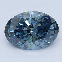 Shiny Of 2.03 CT Oval Shape Fancy Vivid Blue Color VS2 Clarity Lab Grown Diamond For Sweet Wait