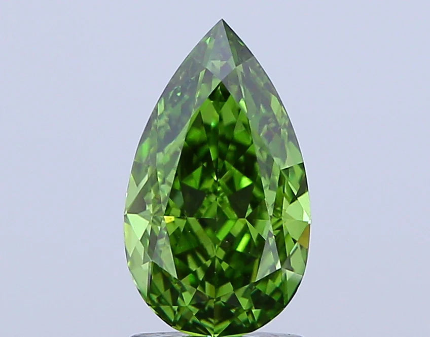 Hot Spelling 1.53 CT Pear Shape Fancy Vivid Green Color VS1 Clarity Moissanite Diamond For Her Smile
