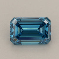 Bold Beauty Of 0.90 CT Emerald Shape Fancy Vivid Blue Color VS2 Clarity Lab Grown Diamond For Soft Wind